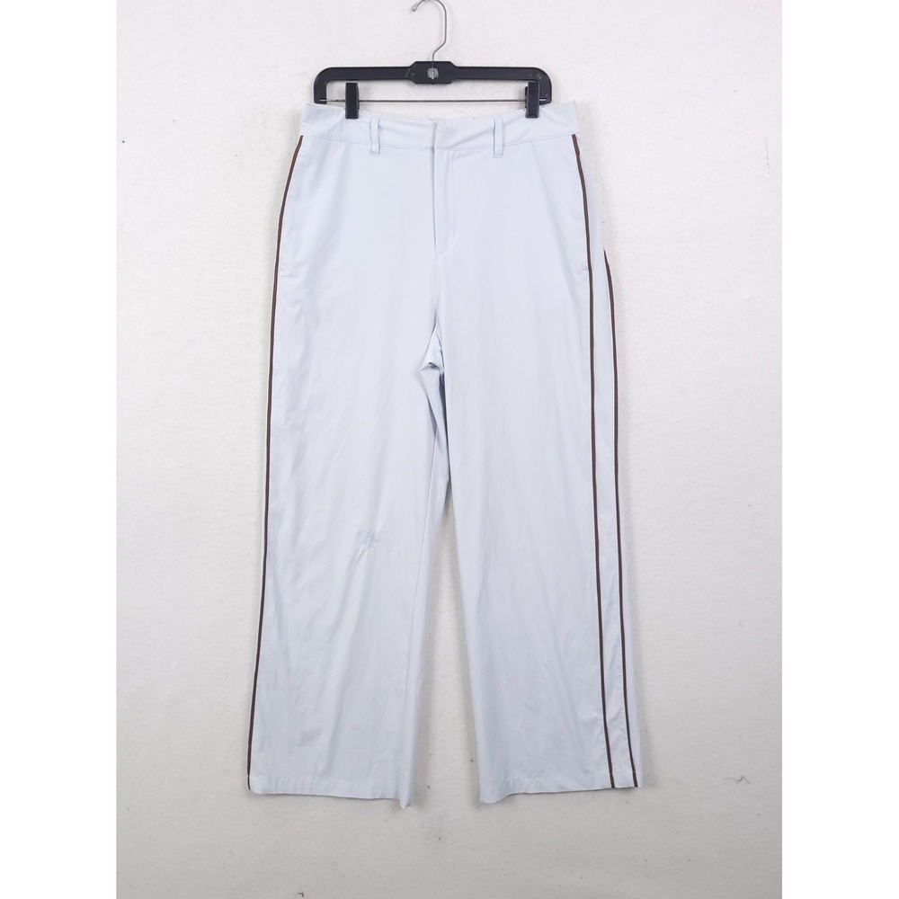 BYLT Track Pants Wide Leg Pants Light Blue Side Stripe Large Casual Activewear